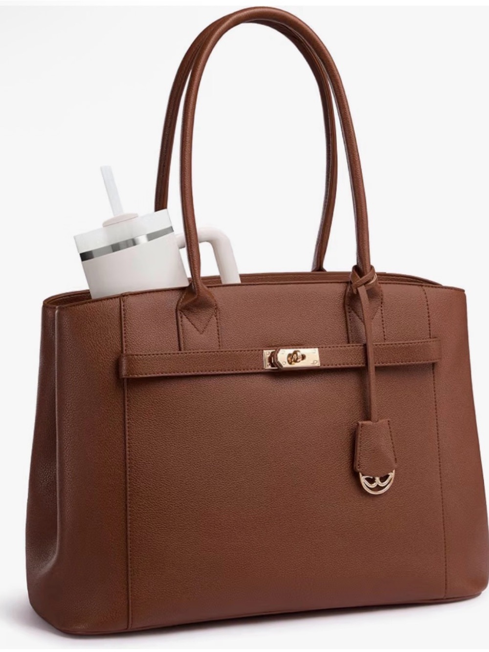 Classic Structured Laptop Work Bag in Brown